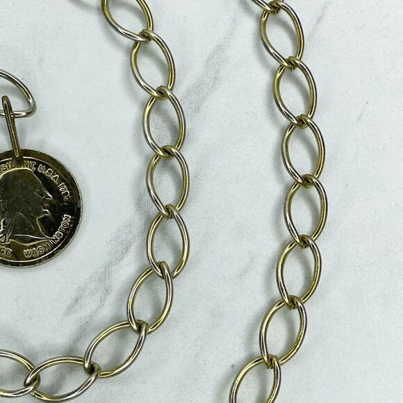 Gold Tone George Washington Coin Chain Link Belt Small (S) ✨ - Picture 8 of 12
